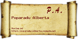 Poparadu Alberta névjegykártya